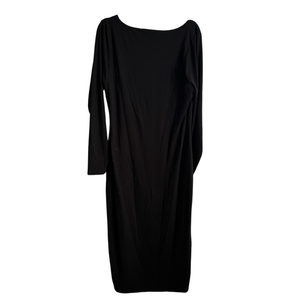Good American Black U Ring Long Sleeve Bodycon Midi Dress Women’s Plus Size 5 - Picture 2 of 6